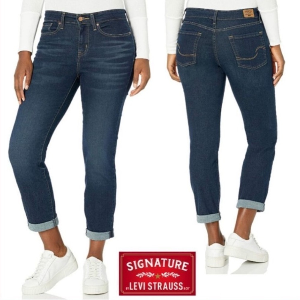 Signature by Levi Strauss Dark Blue Ankle Jeans